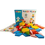 Joc Tangram din lemn cu 60 piese - imagine 2