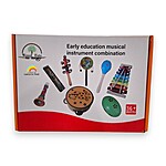 Set 8 instrumente muzicale din lemn - desene diferite pe instrumente - imagine 2