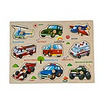Puzzle încastru cu mijloace de transport în limba română, 9 piese - imagine 2