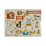 Puzzle încastru cu animale domestice, 11 piese