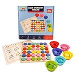 Joc Montessori simetria culorilor cu jetoane colorate