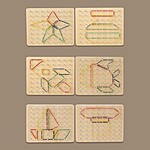 Joc educativ de tip Montessori, Geoboard cu elastice, 3 ani+ - imagine 3