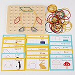 Joc educativ de tip Montessori, Geoboard cu elastice, 3 ani+ - imagine 4