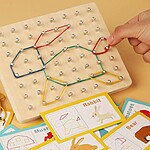 Joc educativ de tip Montessori, Geoboard cu elastice, 3 ani+ - imagine 5