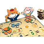 Joc din lemn, planșă cu operații matematice, 3 ani+ - imagine 2