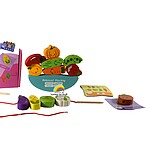 Balanță de șnuruit și stivuit din lemn, model cu legume - imagine 4