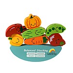 Balanță de șnuruit și stivuit din lemn, model cu legume - imagine 7