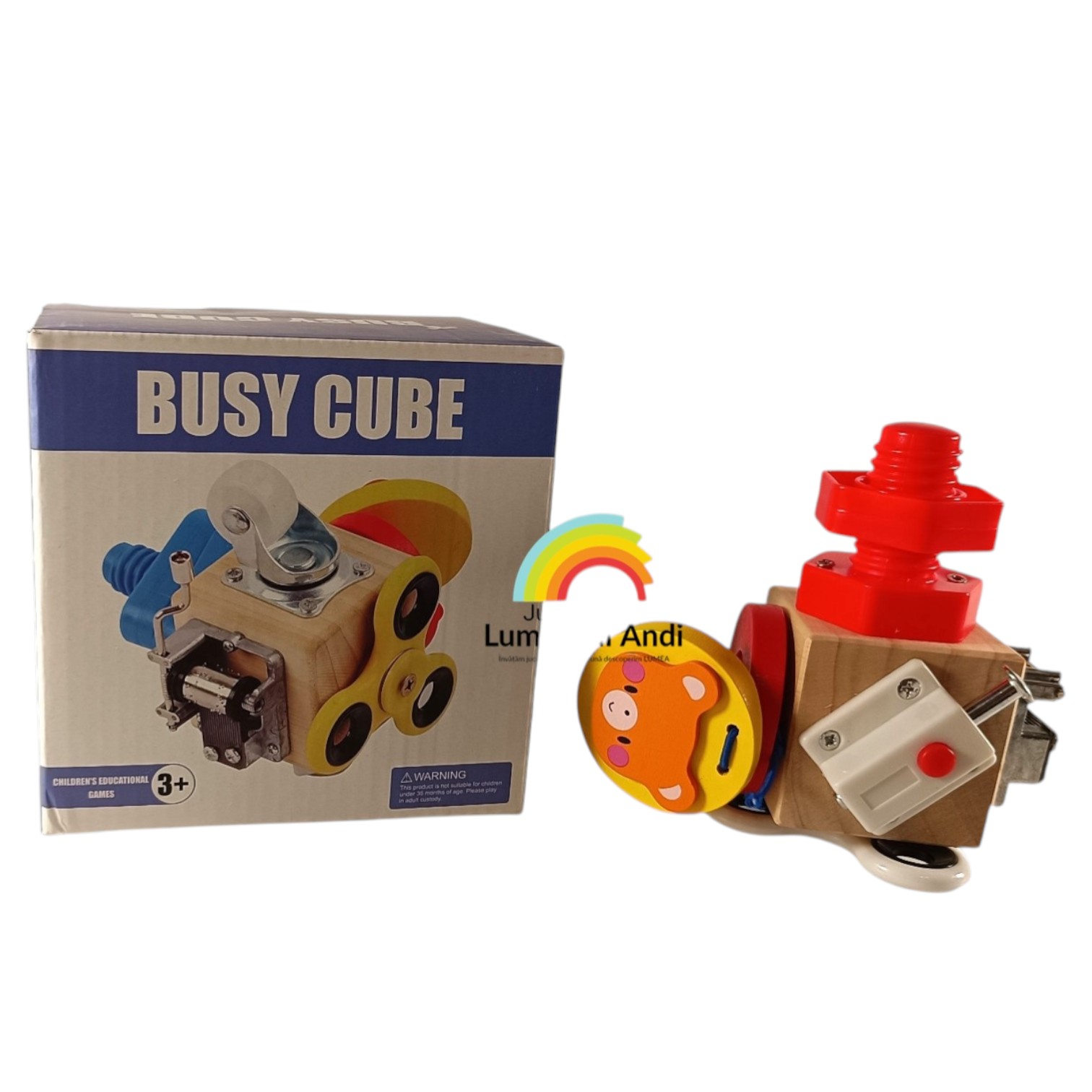 Poze site fundal alb (18) Jucărie senzorială Montessori, Busy cube muzical - imagine 1