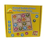 Joc 2 în 1: X și 0 din lemn și Sudoku Animale, 3 ani+ - imagine 5
