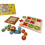 Joc 2 în 1: X și 0 din lemn și Sudoku Animale, 3 ani+