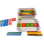 Joc educativ cu bețișoare aritmetice și cifre magnetice în cutie metalică, 4 ani+