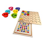Joc Montessori simetria culorilor cu jetoane colorate - imagine 3