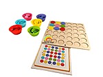 Joc Montessori simetria culorilor cu jetoane colorate