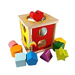 Cub sortator din lemn cu forme si benzi elastice