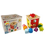 Cub sortator din lemn cu forme si benzi elastice - imagine 5