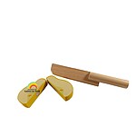 Joc educativ 3 în 1 Montessori - sortator forme, pescuit și feliere fructe din lemn - imagine 5