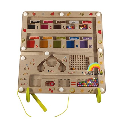 Labirint magnetic cu bile, jucărie de clasificare și matematică în limba romană