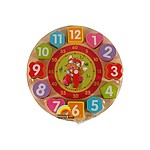 Ceas din lemn, tip puzzle încastru cu forme - imagine 4