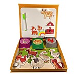 Joc puzzle magnetic cu cariocă, animale de la fermă, Cornfarm, 3 ani+