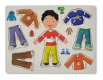 Puzzle încastru îmbracă băiatul, 8 piese