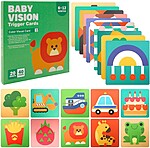 Set 20 Carduri pentru stimulare vizuală, 40 imagini multicolore, 6 – 12 luni Baby Visual