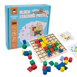 Joc creativ Mozaic din lemn cu forme geometrice