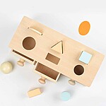 Joc Montessori din lemn cu sertare și forme geometrice - imagine 2
