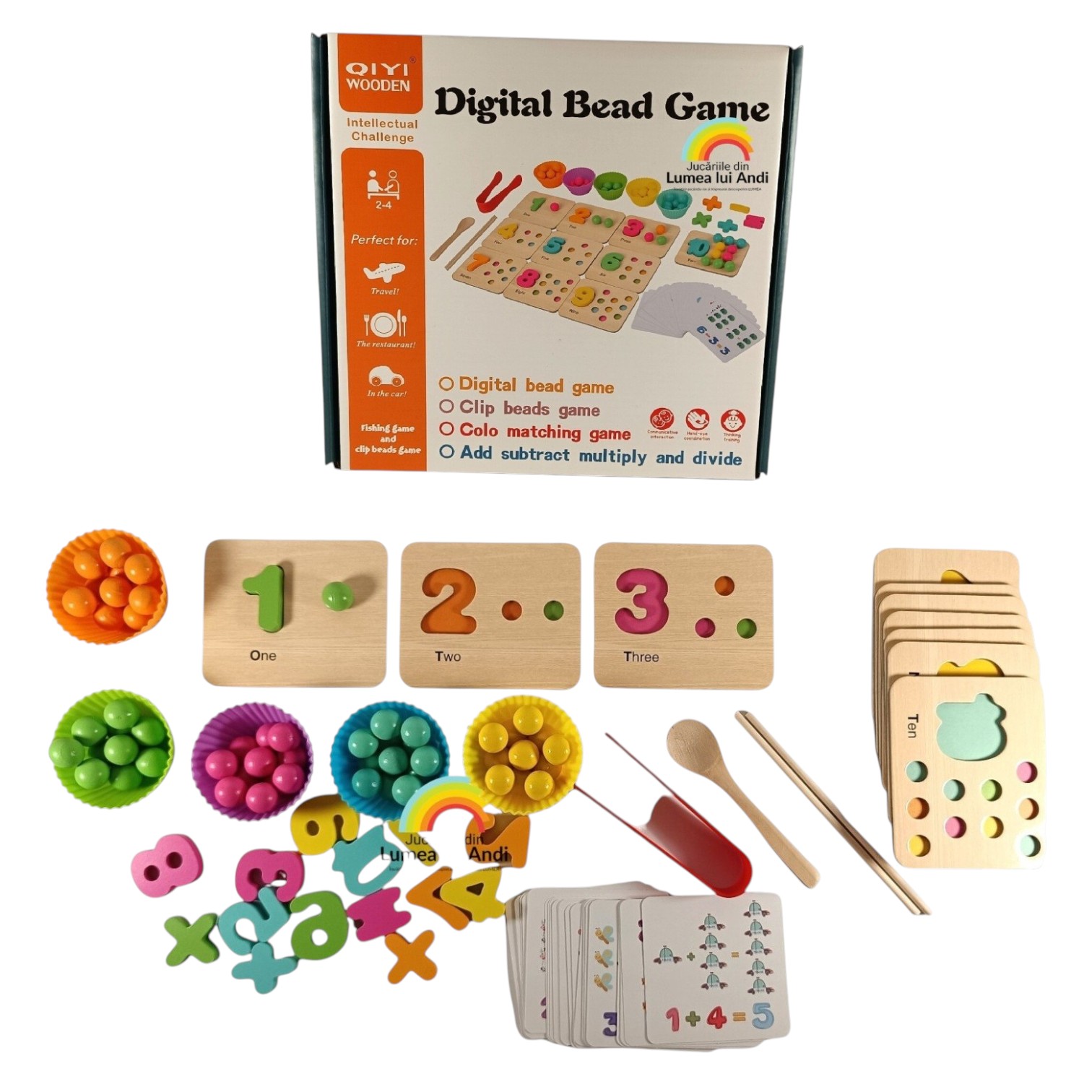 poza produs (1) Joc multifuncțional de asociere și de îndemanare cu bile Digital Bead Game - imagine 1