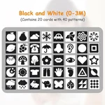 Set 20 Carduri pentru stimulare vizuală, 40 de imagini alb-negru, pentru 0 – 3 luni Baby Vision - imagine 2