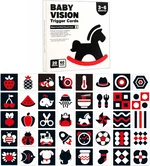 Set 20 Carduri pentru stimulare vizuală, 40 imagini alb-negru-roșu, 3 – 6 luni Baby Visual