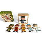 Joc magnetic din lemn cu 6 profesii/meserii, 18 piese