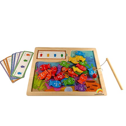 Joc magnetic de pescuit cu carduri de activități