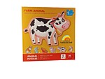Puzzle din carton cu 6 imagini, piese mari din carton gros, tematică Animale de la Fermă - imagine 4