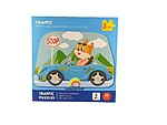 Puzzle din carton cu 6 imagini, piese mari din carton gros, tematică Autovehicule - imagine 3