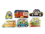Puzzle din carton cu 6 imagini, piese mari din carton gros, tematică Autovehicule