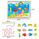 Joc multifuncțional tip puzzle 3 în 1: puzzle încastru, pescuit și șnuruit animale marine - imagine 3
