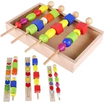 Joc Montessori de sortare, îndemânare și înșiruire mărgele - imagine 8