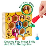 Fagurele cu albine, joc Montessori de asociere și dexteritate - imagine 6