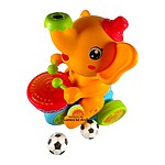 Elefant interactiv care bate la tobe, cu sunete, lumini și minge plutitoare - portocaliu - imagine 5