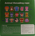 Cub Montessori 2 în 1: sortator cu 15 forme de animale și joc de înșiruit - imagine 7