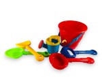 Set jucării de plajă și nisip cu găletușă roșie, 6 piese - imagine 2