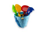 Set jucării de plajă și nisip cu găletușă albastră, 6 piese