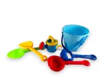 Set jucării de plajă și nisip cu găletușă albastră, 6 piese - imagine 2