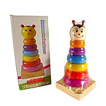 Piramidă de stivuire cu animăluț - 3 modele diferite (buburuză, girafă sau albinuță) - imagine 9
