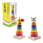 Piramidă de stivuire cu animăluț - 3 modele diferite (buburuză, girafă sau albinuță)