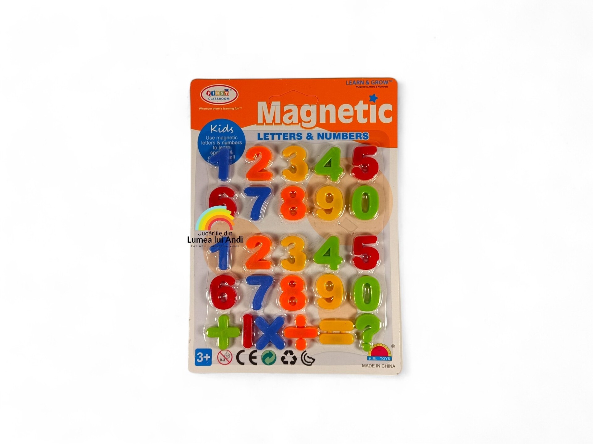 Set cifre magnetice din platic-Photoroom Set cifre și semne aritmetice magnetice din plastic, 26 piese - imagine 1