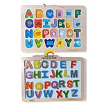 Tablă magnetică și puzzle încastru cu litere din lemn