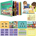 Carte de activitati cu stickere reutilizabile Quiet Book cu Mijloace de Transport - imagine 2