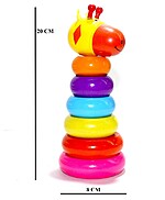 Piramidă de stivuire cu animăluț - 3 modele diferite (buburuză, girafă sau albinuță) - imagine 4