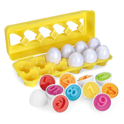 Joc Montessori de potrivire și asociere - set 12 ouă cu cifre